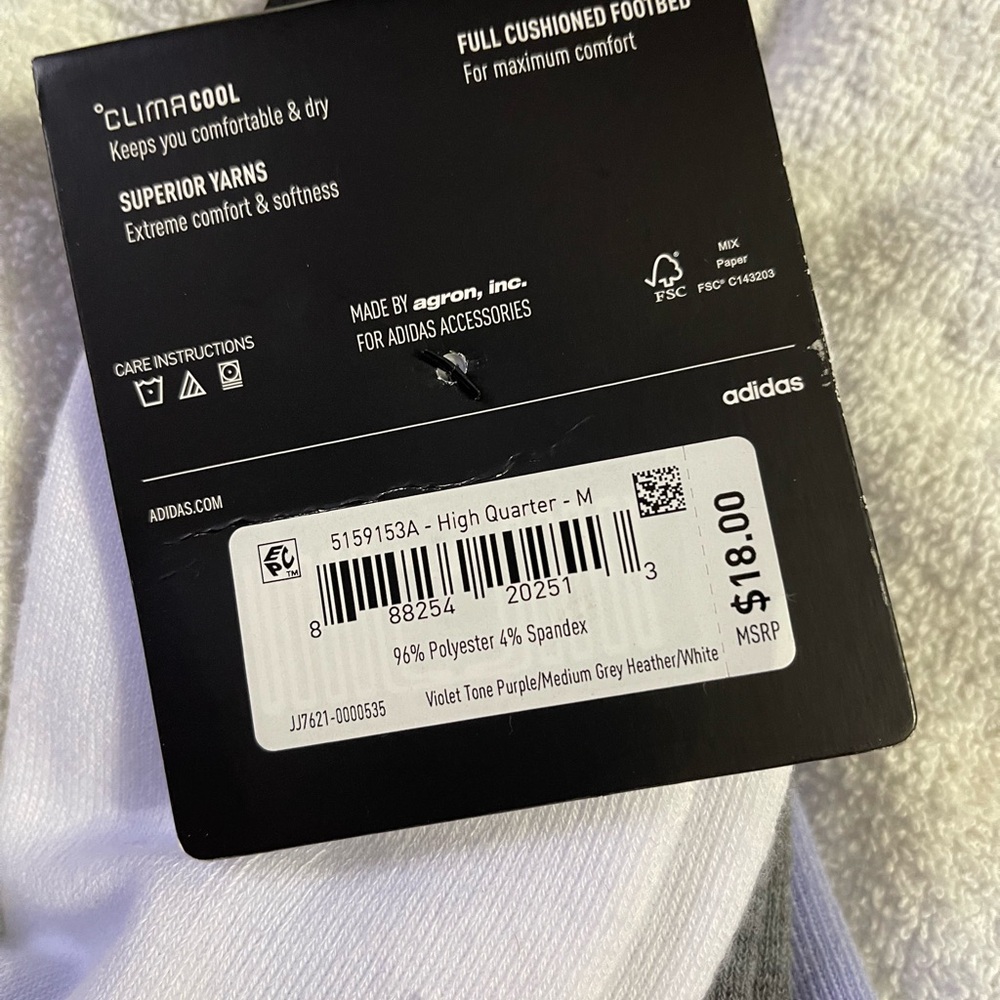 SOLD!!!      Brand New with tags!  adidas Women's 3-Pack Ankle Socks - - Picture 4 of 4